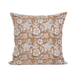 Poszewka Lukt Musztardowa W Kwiaty 45X45 Cm