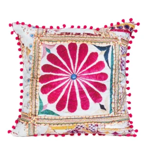 Poszewka Miris Z Fuksjowymi Pomponami 45X45 Cm