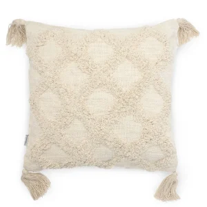 Poszewka Monto Bezowa Z Fredzlami I Zdobieniami 45X45 Cm
