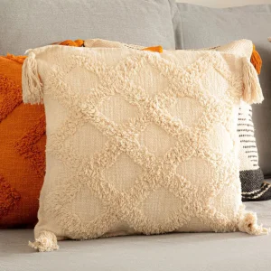 Poszewka Monto Bezowa Z Fredzlami I Zdobieniami 45X45 Cm