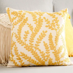 Poszewka Multia W Listki Musztardowe 45X45 Cm
