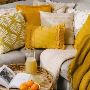 Poszewka Renda Bezowa Z Koronka 45X45 Cm