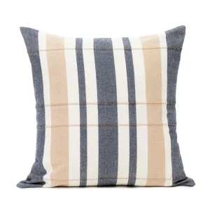 Poszewka Rezza W Bezowo Niebieskie Paski 45X45 Cm
