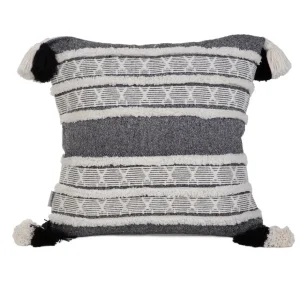 Poszewka Subir Wyszywana Z Fredzlami Czarna 45X45 Cm