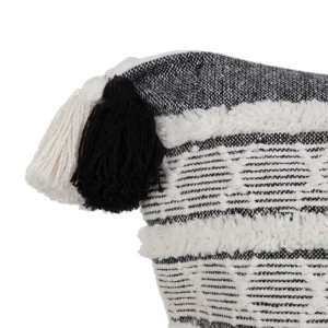 Poszewka Subir Wyszywana Z Fredzlami Czarna 45X45 Cm