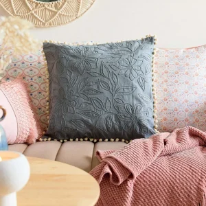 Poszewka Tomar Z Pomponami Niebieska 45X45 Cm