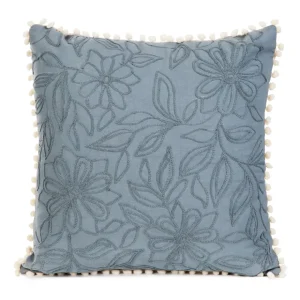 Poszewka Tomar Z Pomponami Niebieska 45X45 Cm