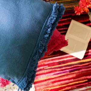 Poszewka Vivero Granatowa Z Fredzlami 45X45 Cm