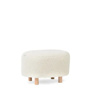 Pufa Alda Boogie Bezowa W Tkaninie Teddy 50X40X31 Cm