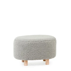 Pufa Alda Boogie Szara W Tkaninie Teddy 50X40X31 Cm