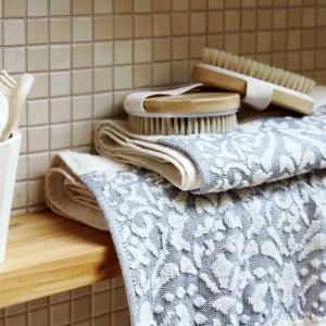 Ręcznik Daphne Ecru Z Niebieska Bordiura 50X90Cm