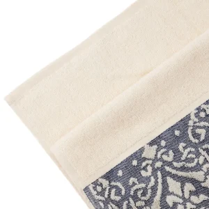 Ręcznik Daphne Ecru Z Niebieska Bordiura 70X130Cm