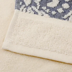 Ręcznik Daphne Ecru Z Niebieska Bordiura 50X90Cm
