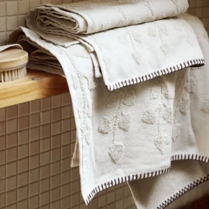 Ręcznik Leslie Z Obszyciami Bezowy 70X130Cm