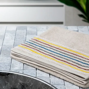 Ręcznik Mikasa Bezowy Z Kolorowymi Paskami 50X90Cm