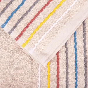 Ręcznik Mikasa Bezowy Z Kolorowymi Paskami 50X90Cm