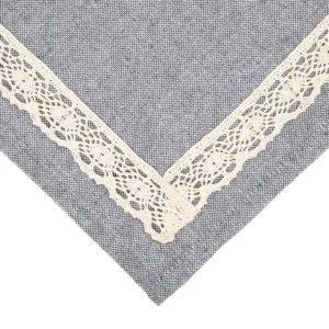 Serweta Maya Bawelniana Z Koronka Szara 80X80 Cm