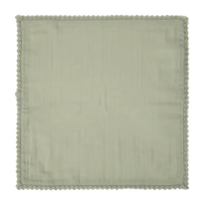 Serwetka Elin Muslinowa Z Koronkowa Lamowka Pistacjowa 40X40 Cm