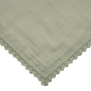 Serwetka Elin Muslinowa Z Koronkowa Lamowka Pistacjowa 40X40 Cm