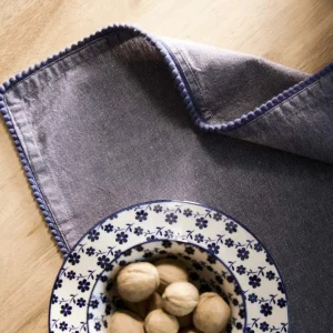 Serwetka Melange Granatowa Z Lamowka Kuleczkowa 45X45 Cm