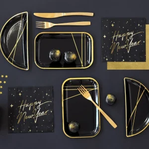 Serwetki New Year Papierowe Czarne 20 Szt. 16,5X16,5 Cm