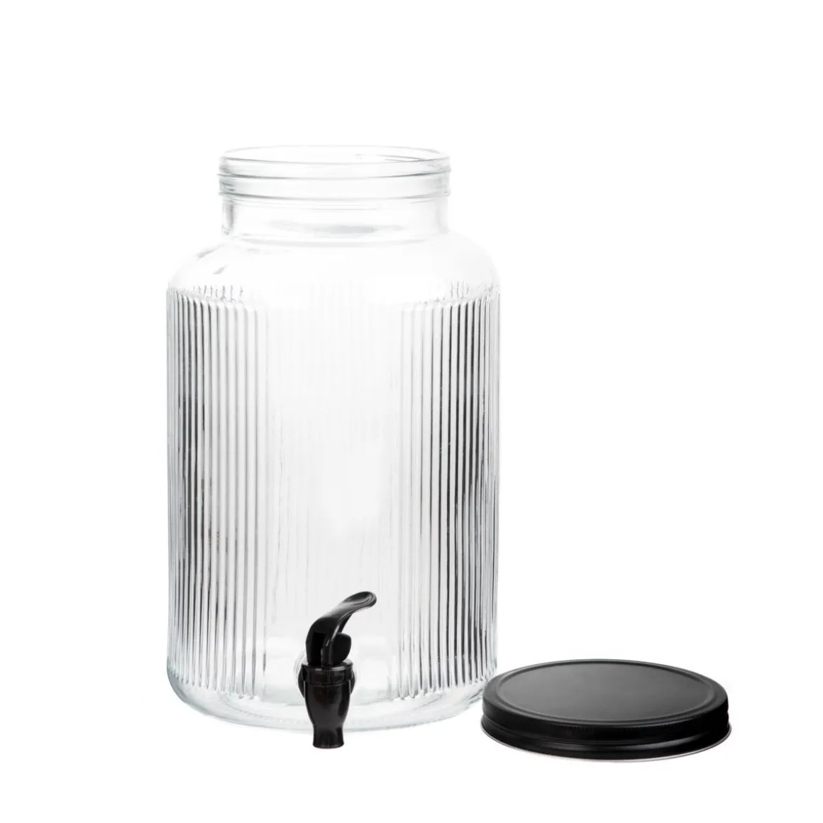 sloik_velmo_z_kranikiem_p_2.webp Sloik Velmo Z Kranikiem Prazkowany Z Czarna Pokrywka 6 L