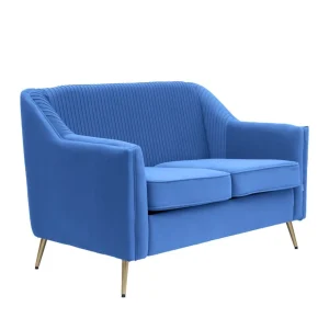 Sofa Avant Sofa 2-Osobowa, Welurowa Granatowa 127X82X81.5 Cm