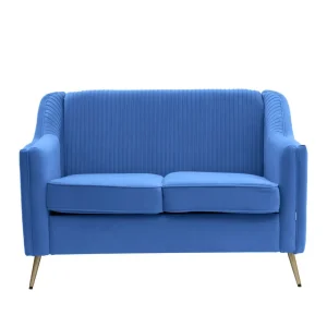 Sofa Avant Sofa 2-Osobowa, Welurowa Granatowa 127X82X81.5 Cm