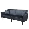 Sofa Canto 3-Osobowa, Z Funkcja Spania, Welurowa Czarna 199X90X85 Cm
