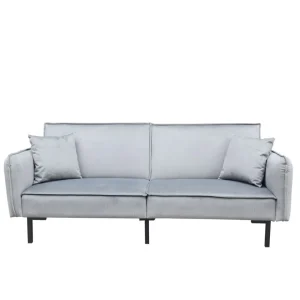 Sofa Canto 3-Osobowa, Z Funkcja Spania, Welurowa Szara 199X90X85 Cm