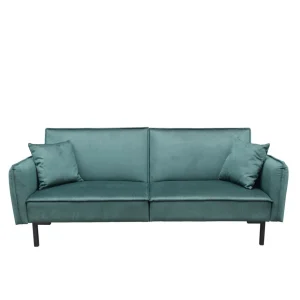Sofa Canto 3-Osobowa, Z Funkcja Spania, Welurowa Zielona 199X90X85 Cm