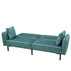 Sofa Canto 3-Osobowa, Z Funkcja Spania, Welurowa Zielona 199X90X85 Cm