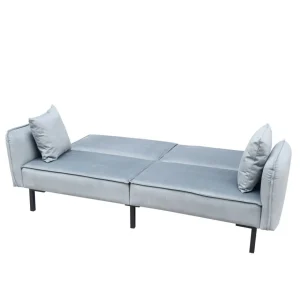 Sofa Canto 3-Osobowa, Z Funkcja Spania, Welurowa Szara 199X90X85 Cm