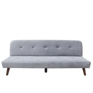 Sofa Rinko Sofa 3-Osobowa, Z Funkcja Spania, Welurowa Ciemnoszara 195X81X74 Cm