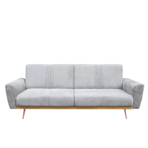 Sofa Samtige 3-Osobowa, Z Funkcja Spania, Szara 212X84X86.5 Cm