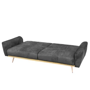 Sofa Samtige 3-Osobowa, Z Funkcja Spania, Czarna 212X84X86.5 Cm