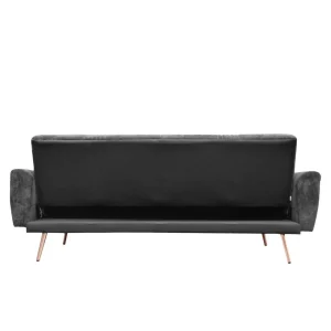 Sofa Samtige 3-Osobowa, Z Funkcja Spania, Czarna 212X84X86.5 Cm