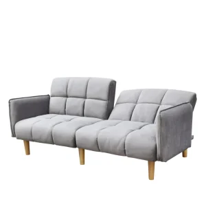 Sofa Sonus 3-Osobowa, Z Funkcja Spania, Welurowa Musztardowa 195X91X83 Cm