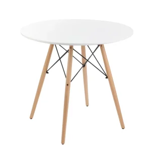 Stol Tavolo Naturalny Z Bialym Blatem 60 48Cm