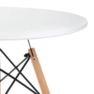 Stol Tavolo Naturalny Z Bialym Blatem 80X72Cm