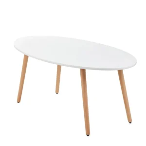 Stol Travesa Naturalny Z Bialym Blatem 110X60X45Cm