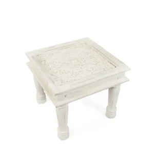 Stolik Kawowy Banhi Lite Drewno Mango Zlobione 56X56X50 Cm