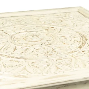 Stolik Kawowy Banhi Lite Drewno Mango Zlobione 100X100X45 Cm