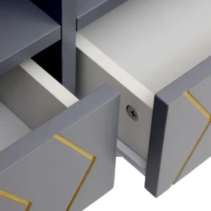 Stolik Kawowy Bodo Grafitowy Z Metalowymi Nogami 100X50X45 Cm