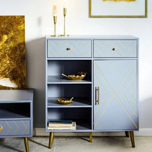 Stolik Kawowy Bodo Grafitowy Z Metalowymi Nogami 100X50X45 Cm