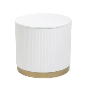 Stolik Kawowy Tabi Matowy Bialy 40X36 Cm