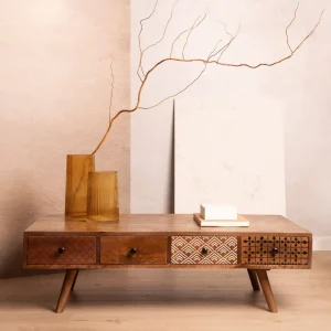 Stolik Kawowy Tayo Lite Drewno Mango 117X65X35 Cm