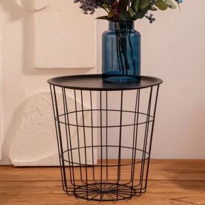 Stolik Scandi Czarny Z Czarnym Batem 40X40X40 Cm