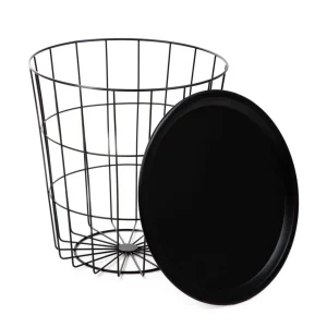 Stolik Scandi Czarny Z Czarnym Batem 40X40X40 Cm