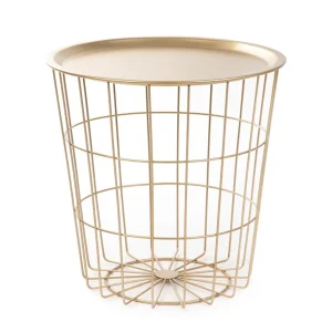 Stolik Scandi Zloty Z Czarnym Blatem 43X43X43 Cm